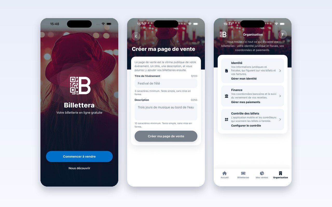 Screenshot of Billettera Organizer